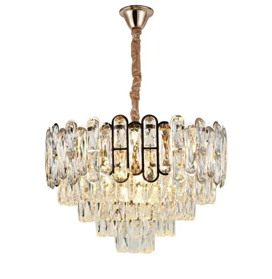 Candelabru Zemrahome, Model 7001, Textura Cristal, Metal, 8 x E27, Auriu