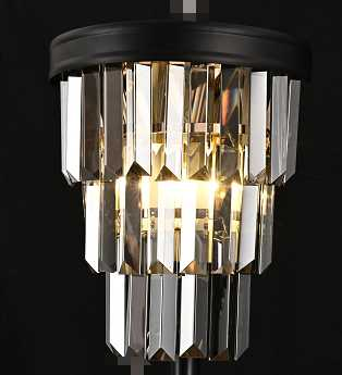 Aplica Zemrahome, Model H2066/2, Textura Cristal, 2 x E14, Negru