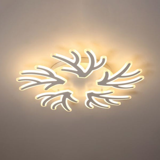 Lustra LED Zemrahome, Model K46/5, cu Telecomanda, 3 Tipuri de Lumina, Intensitate Reglabila, 150W, Alb