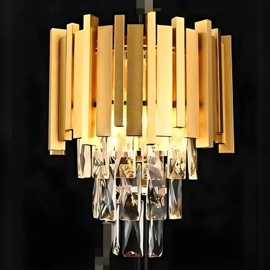 Aplica Zemrahome, Model WL339/2W, Textura Cristal, Metal, 2 X E27, Auriu