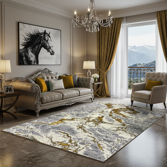 Covor Royal Zeugma, Galben, Auriu  Living, Dormitor, Modern