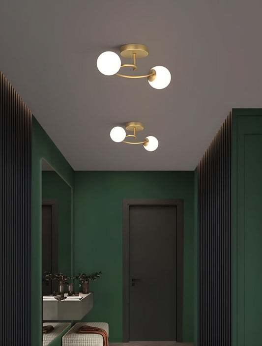 Lustra Zemrahome, Model 5966/2, Cu Abajururi, 2 X E27, Auriu