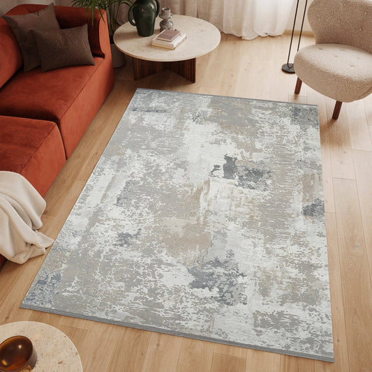 Covor, Anemon ,Living, Moderne ,Premium -T014A CREAM SILVER