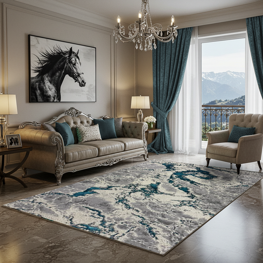 Covor Royal Zeugma, Turcoaz, Living, Dormitor, Modern