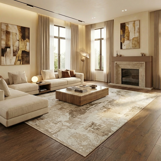 Covor, Anemon ,Living, Moderne ,Premium -T014A CREAM D.BEIGE