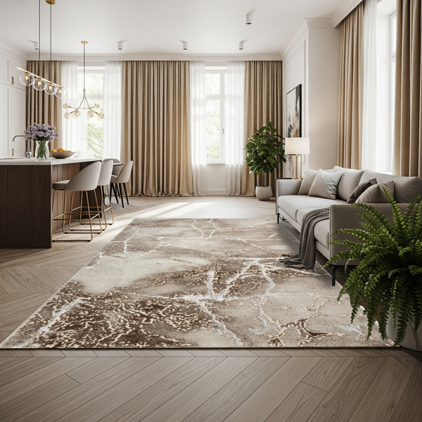 Covor Eterna Marble Bej/Maro, Living, Dormitor, Modern