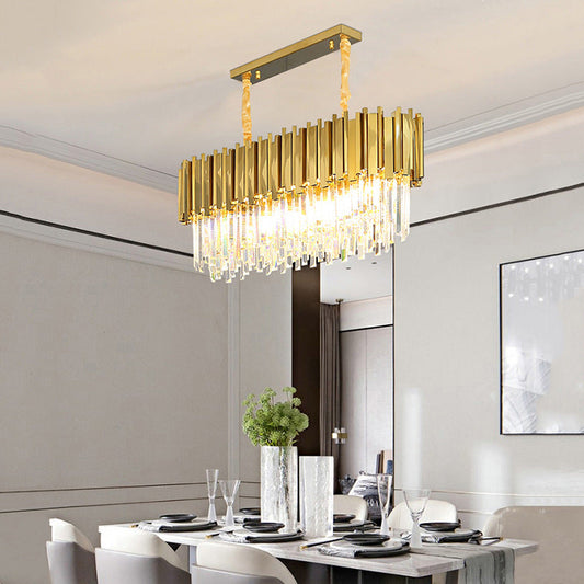Candelabru Zemrahome, Model WL339/800*300, Textura Cristal, Metal, 8 x E27, Auriu