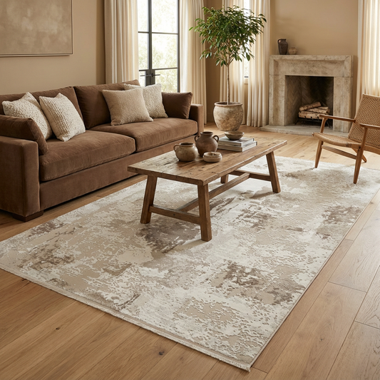 Covor, Anemon ,Living, Moderne ,Premium -T014A CREAM D.BEIGE