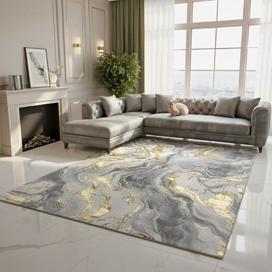 Covor Royal River, Galben Gold, Living, Dormitor, Modern