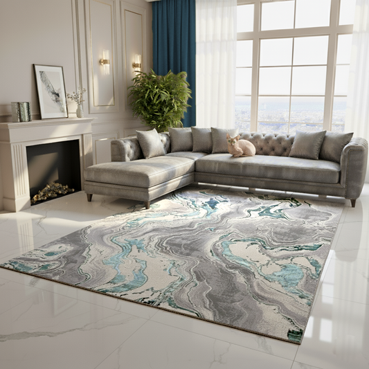 Covor Royal River, Turcoaz, Living, Dormitor, Modern