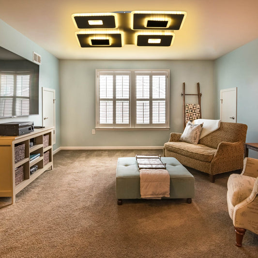 Lustra LED Zemrahome, Model 207, cu Telecomanda, 3 Tipuri de Lumina, Intensitate Reglabila, 100W, Alb