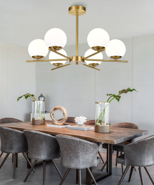 Lustra Zemrahome, Model F0015/6, Cu Abajururi, 6 X E27, Auriu