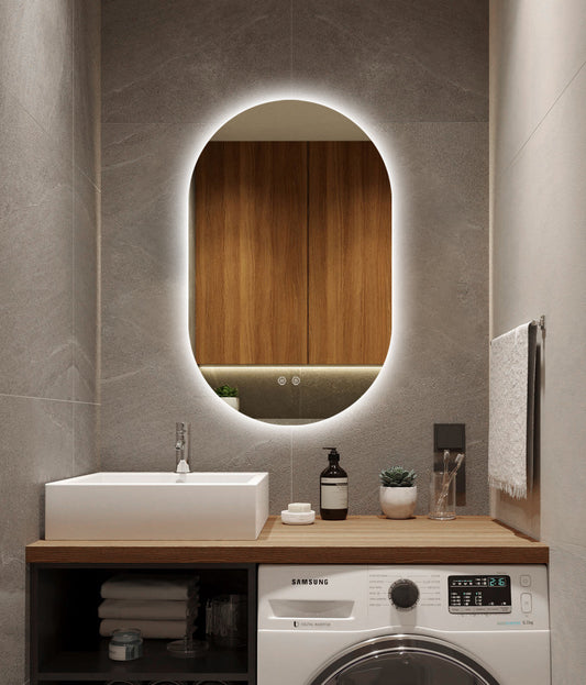 Oglinda Led Si Touch Cu Functie Dezaburire, Model J120-50100NF, 3 Tipuri De Lumina Smack, 100 X 50 Cm