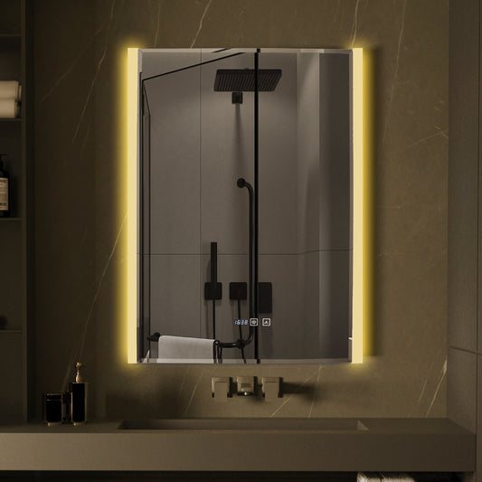 Oglinda LED Si Touch, Cu Functie Dezaburire Si Ceas, Rama LED, 60 x 80 cm, J189 Smack