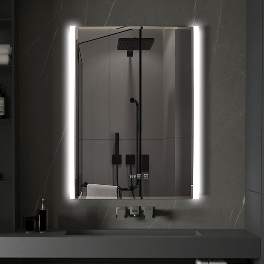 Oglinda LED Si Touch, Cu Functie Dezaburire Si Ceas, Rama LED, 60 x 80 cm, J189 Smack