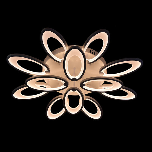 Lustra LED Zemrahome, Model M003/8+4, cu Telecomanda, 3 Tipuri de Lumina, Intensitate Reglabila, 180W, Alb