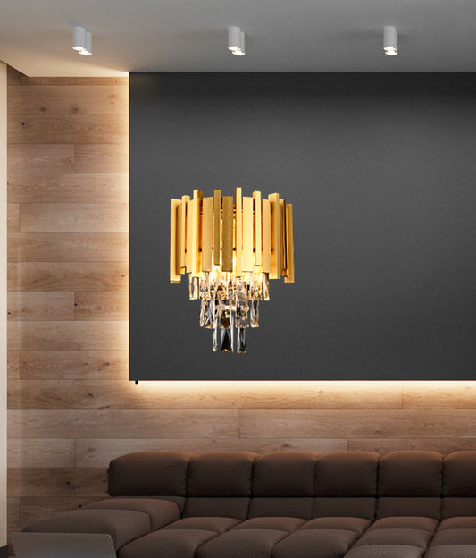 Aplica Zemrahome, Model WL339/2W, Textura Cristal, Metal, 2 X E27, Auriu