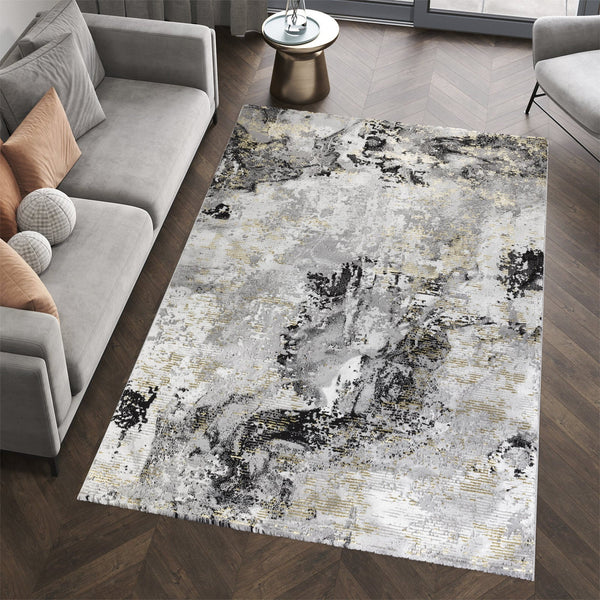 Covor Eterna Prestige, Gri/Gold, Living, Dormitor, Modern